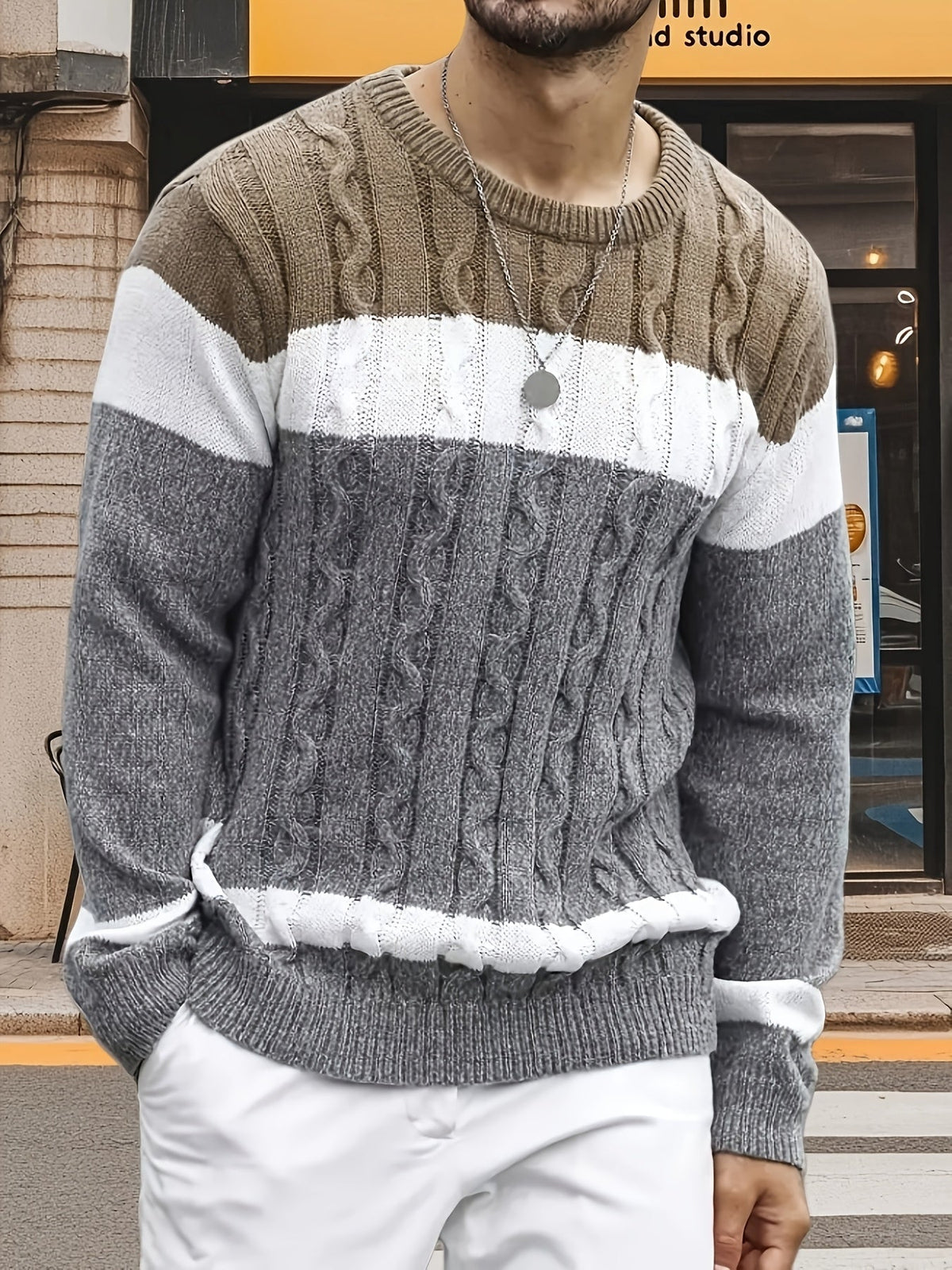 MANSSINO™ | Textured Cable-Knit Sweater