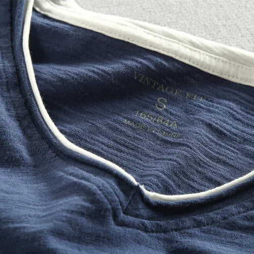 MANSSINO™ | Long Sleeve Cotton V-Neck Tee