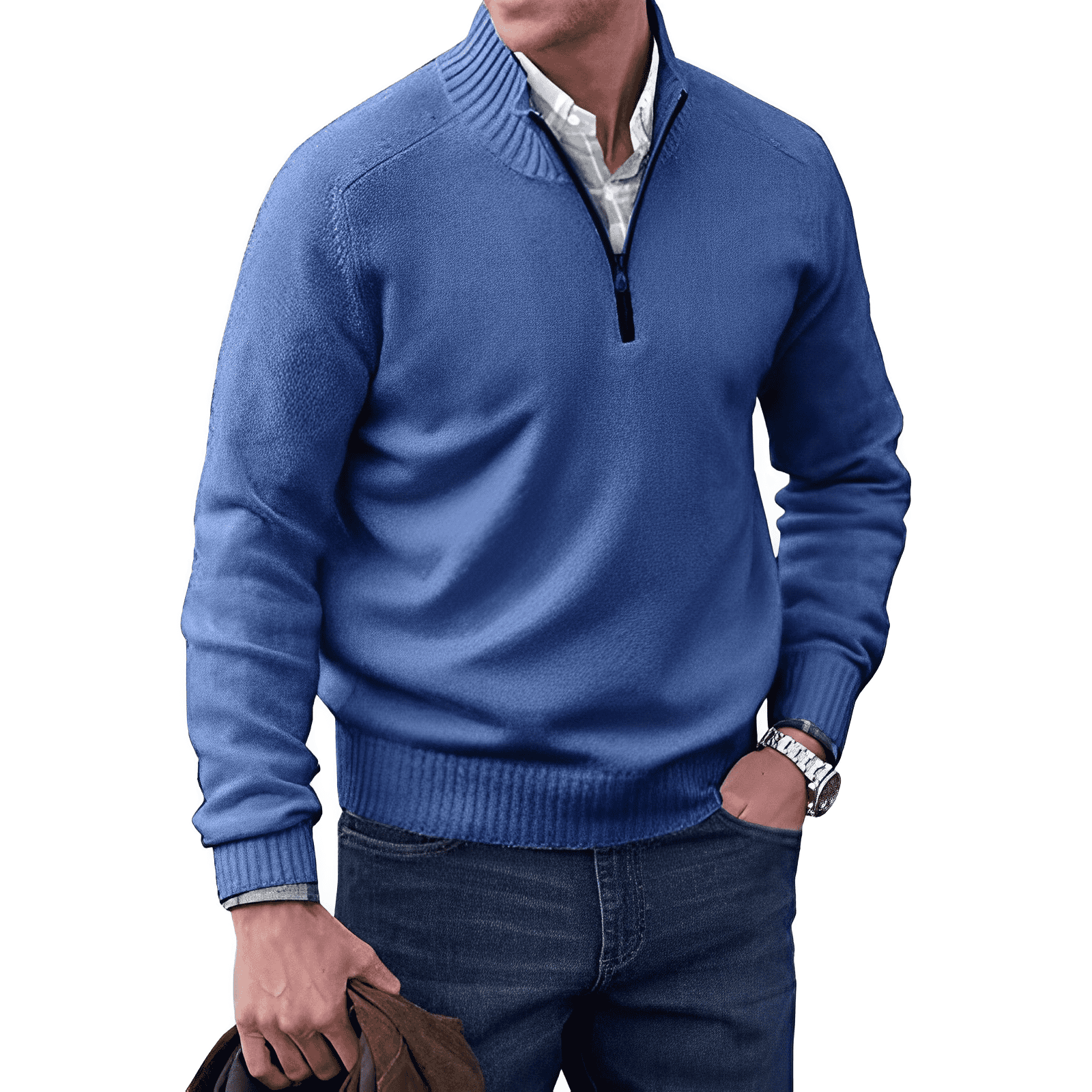 MANSSINO™ | Zip-Neck High-collar knit