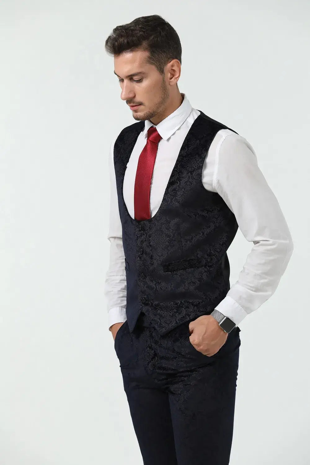 MANSSINO™ | Men's Floral Prom 3 Piece Suit
