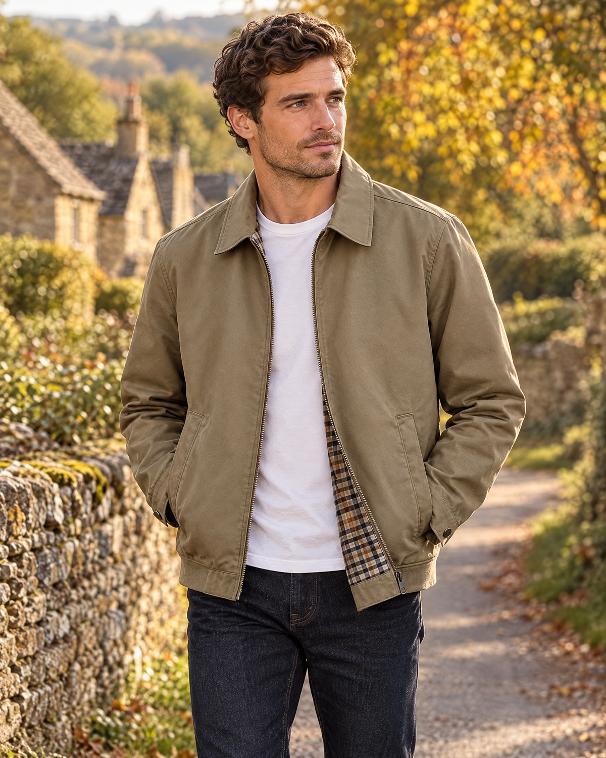 Classic Cotton Jacket Dark Khaki