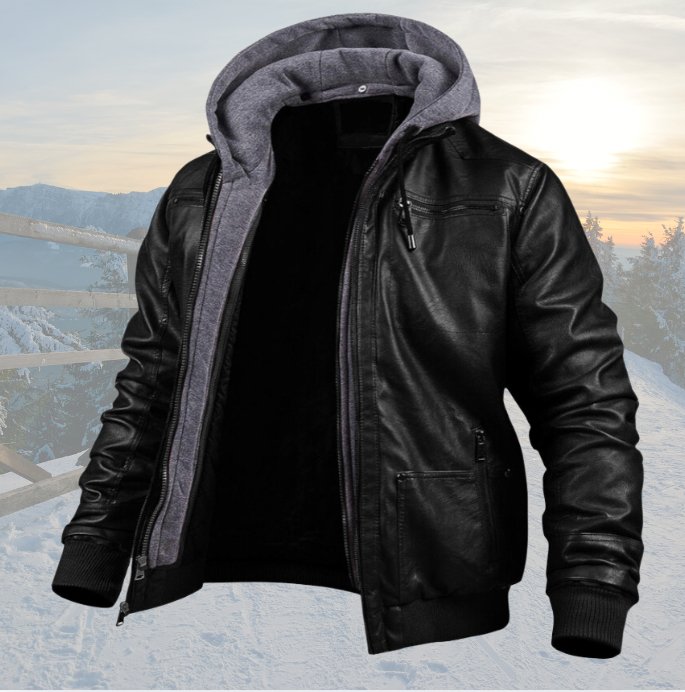 MANSSINO™ | Cold-Weather Hooded Leather Jacket