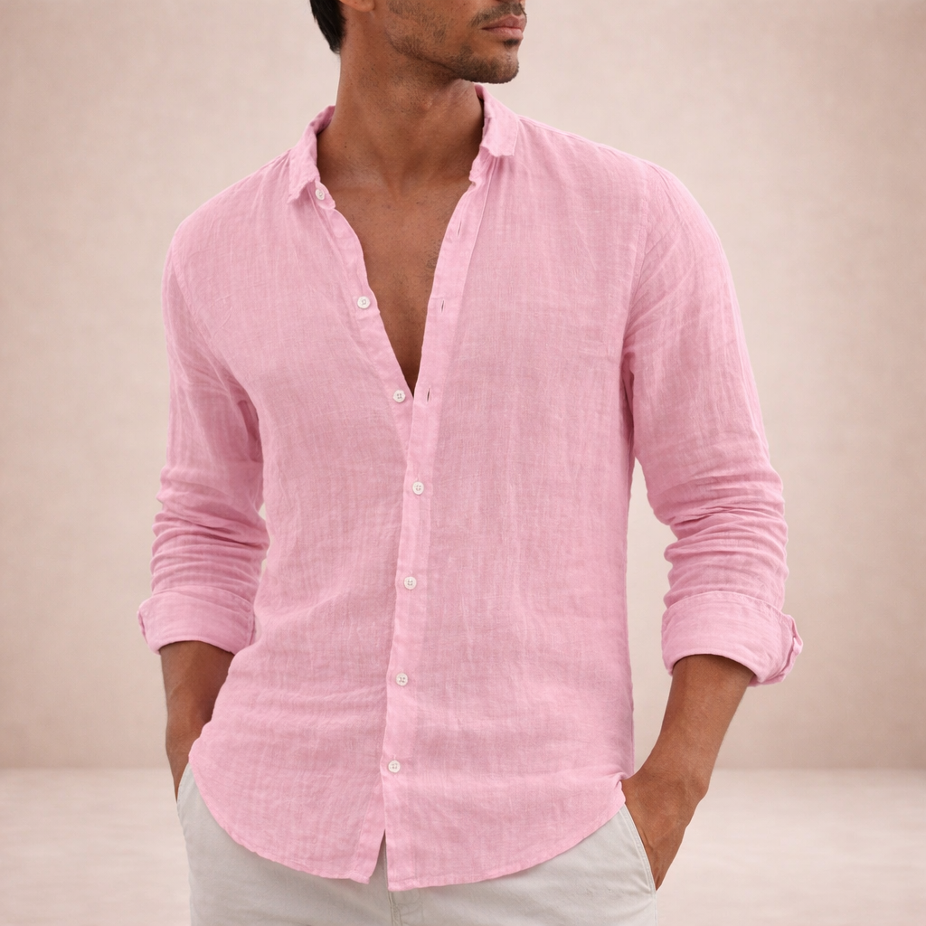 MANSSINO™ | Open-Collar Linen Shirt