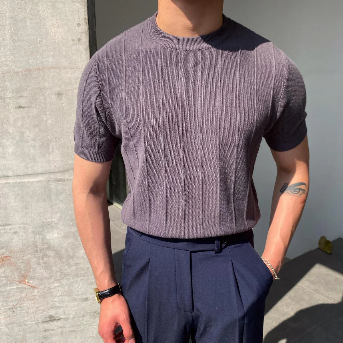 MANSSINO™ | Men's Piave Knitted T-Shirt