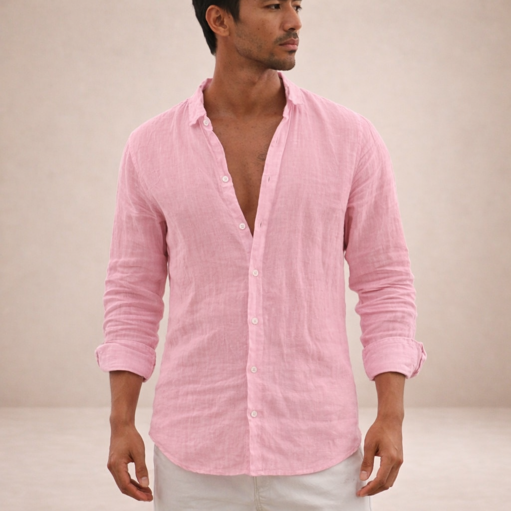 MANSSINO™ | Open-Collar Linen Shirt