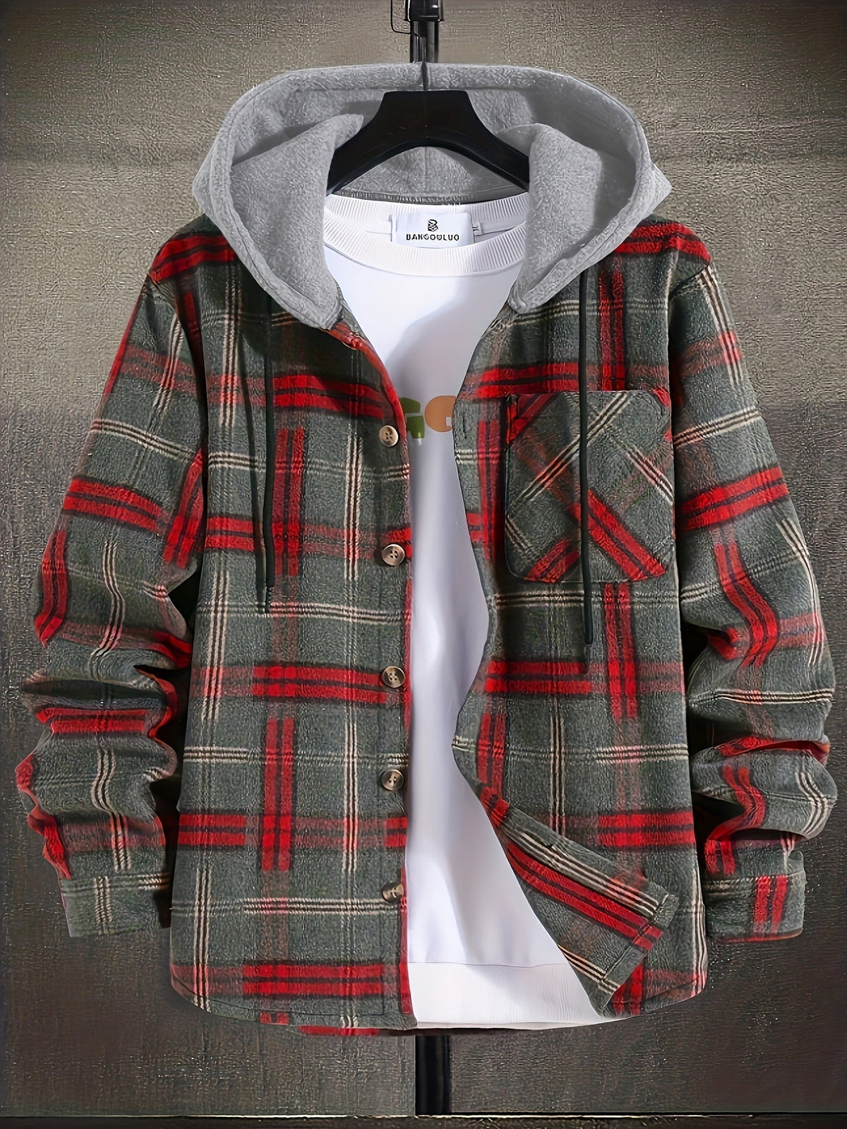 MANSSINO™ | Christmas Hooded Plaid Jacket