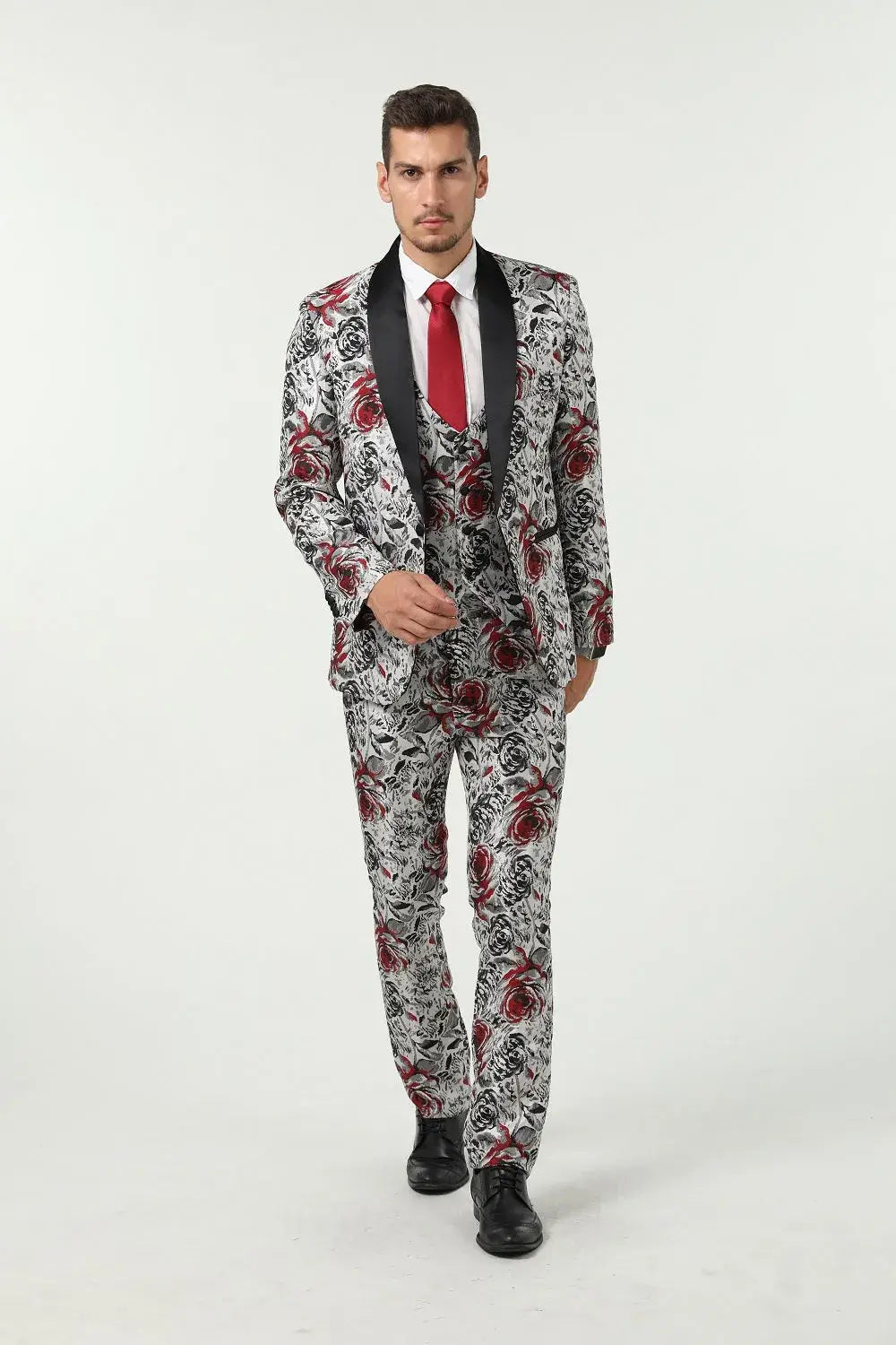 MANSSINO™ | Men's Bold Floral Pattern 3 Piece Suit