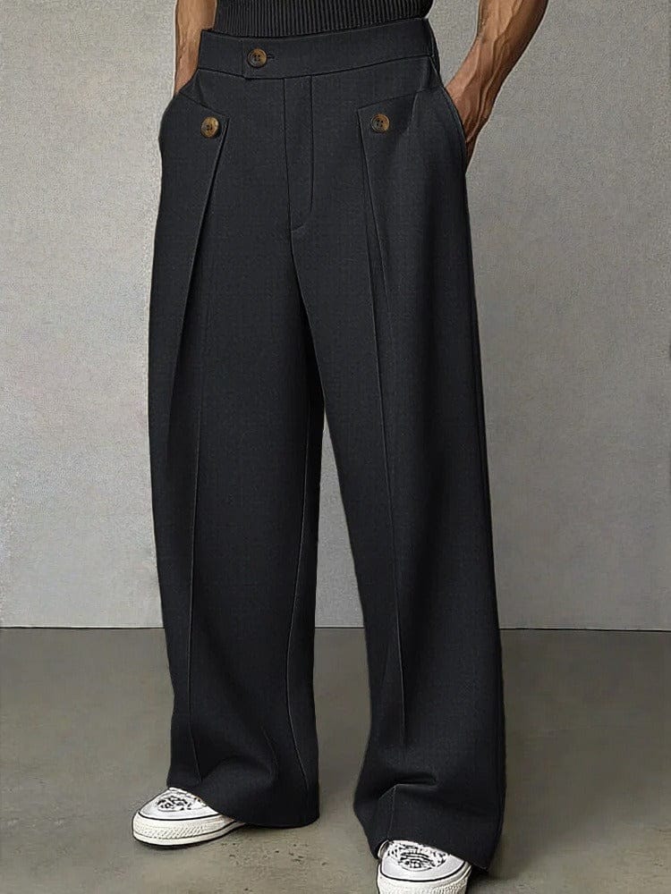 MANSSINO™ | Men's Pleated Button-Tab Trousers