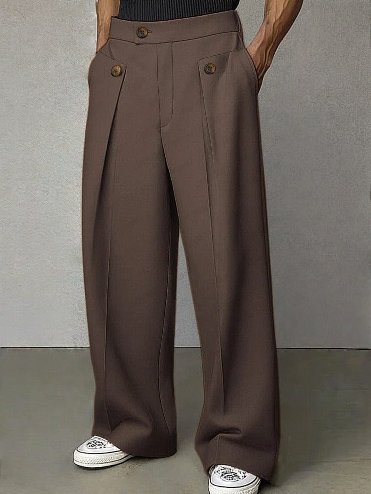 MANSSINO™ | Men's Pleated Button-Tab Trousers
