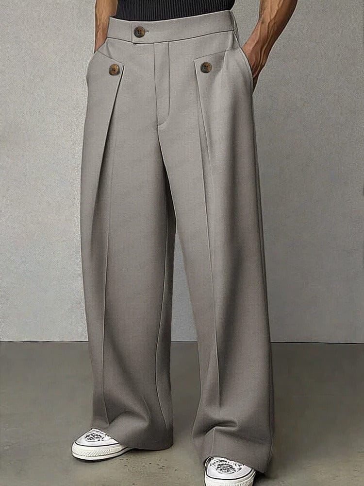 MANSSINO™ | Men's Pleated Button-Tab Trousers