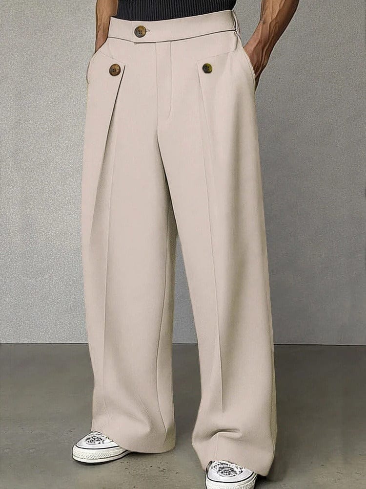 MANSSINO™ | Men's Pleated Button-Tab Trousers