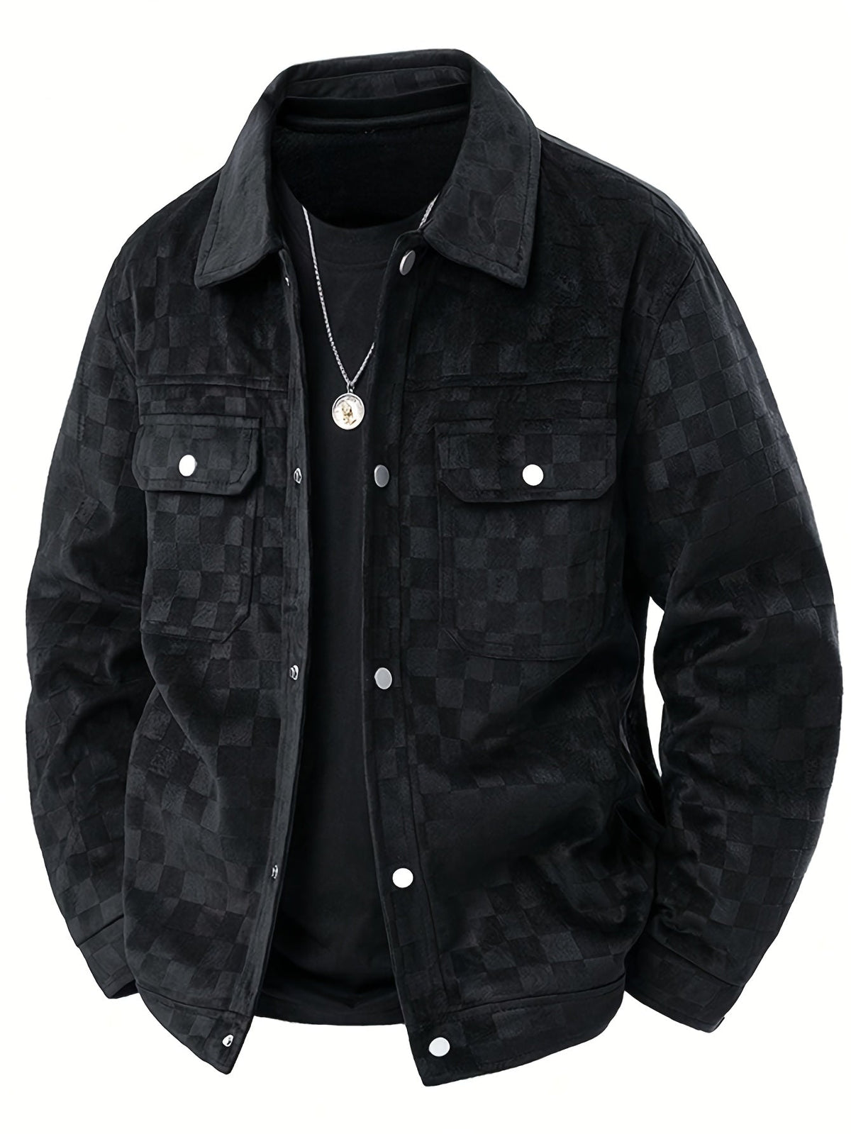 MANSSINO™ | Mavrick Checkered Suede Jacket