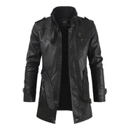 MANSSINO™ | Elegant Long Leather Biker Jacket
