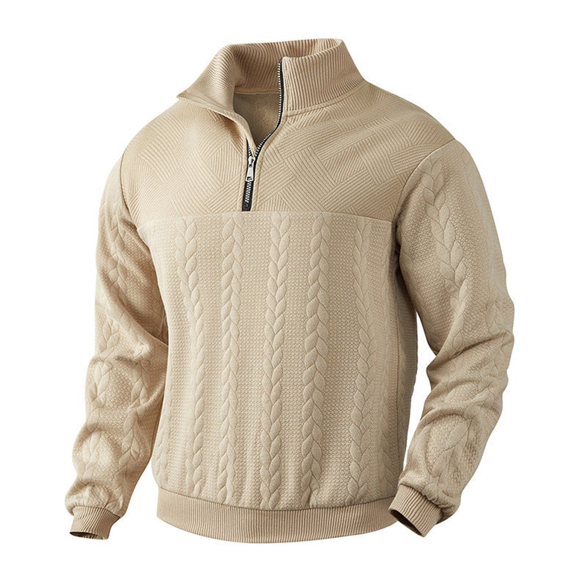 MANSSINO™ | Cable Knit Sweater Quarter-Zip Pullover