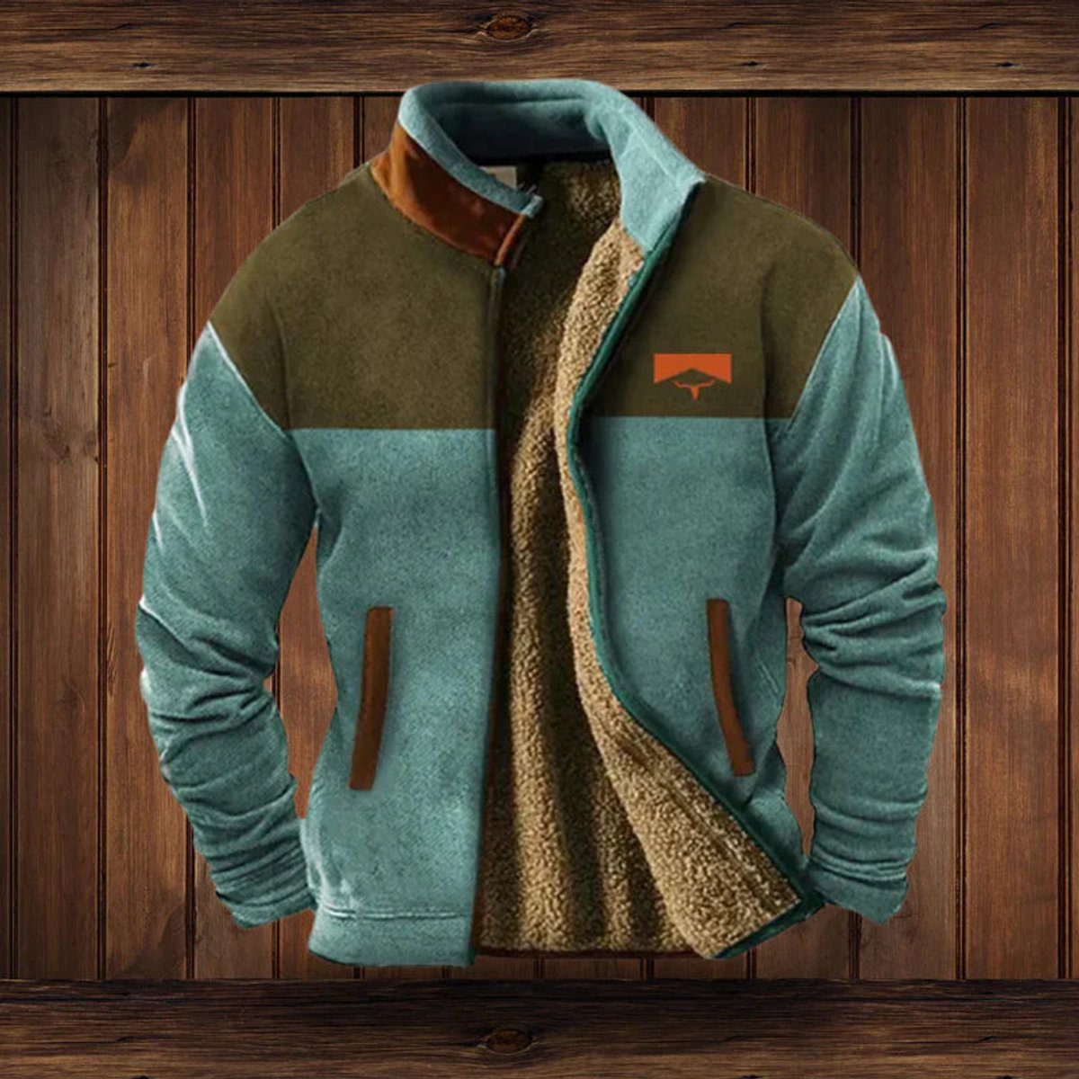 MANSSINO™ | Cardigan Sherpa-Lined Aztec Print Full-Zip Fleece Jacket