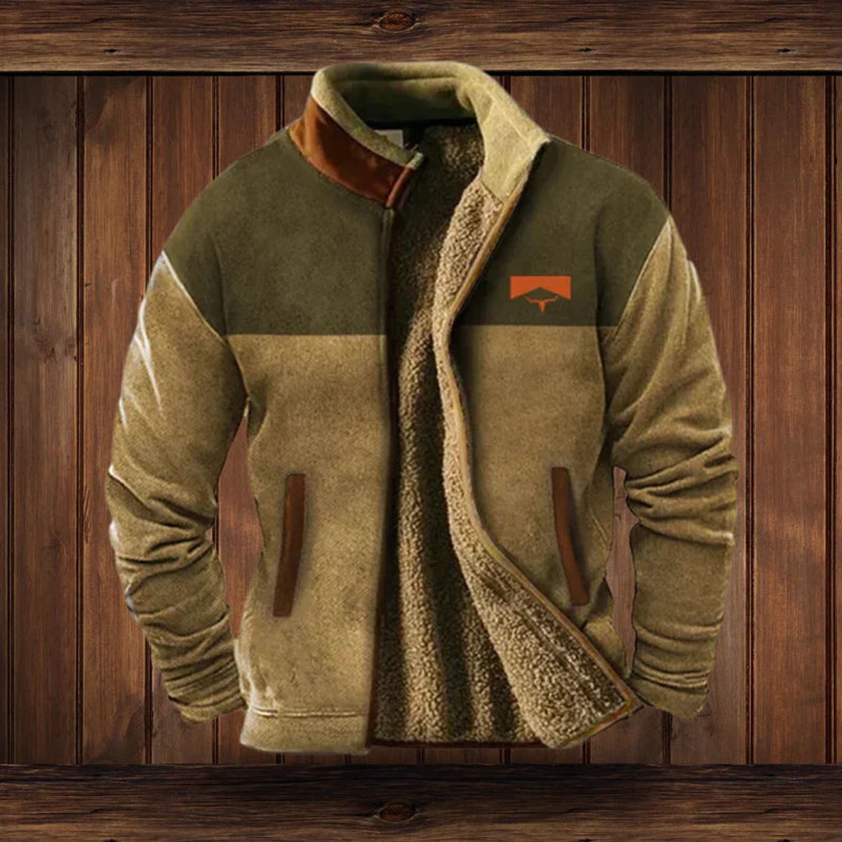 MANSSINO™ | Cardigan Sherpa-Lined Aztec Print Full-Zip Fleece Jacket