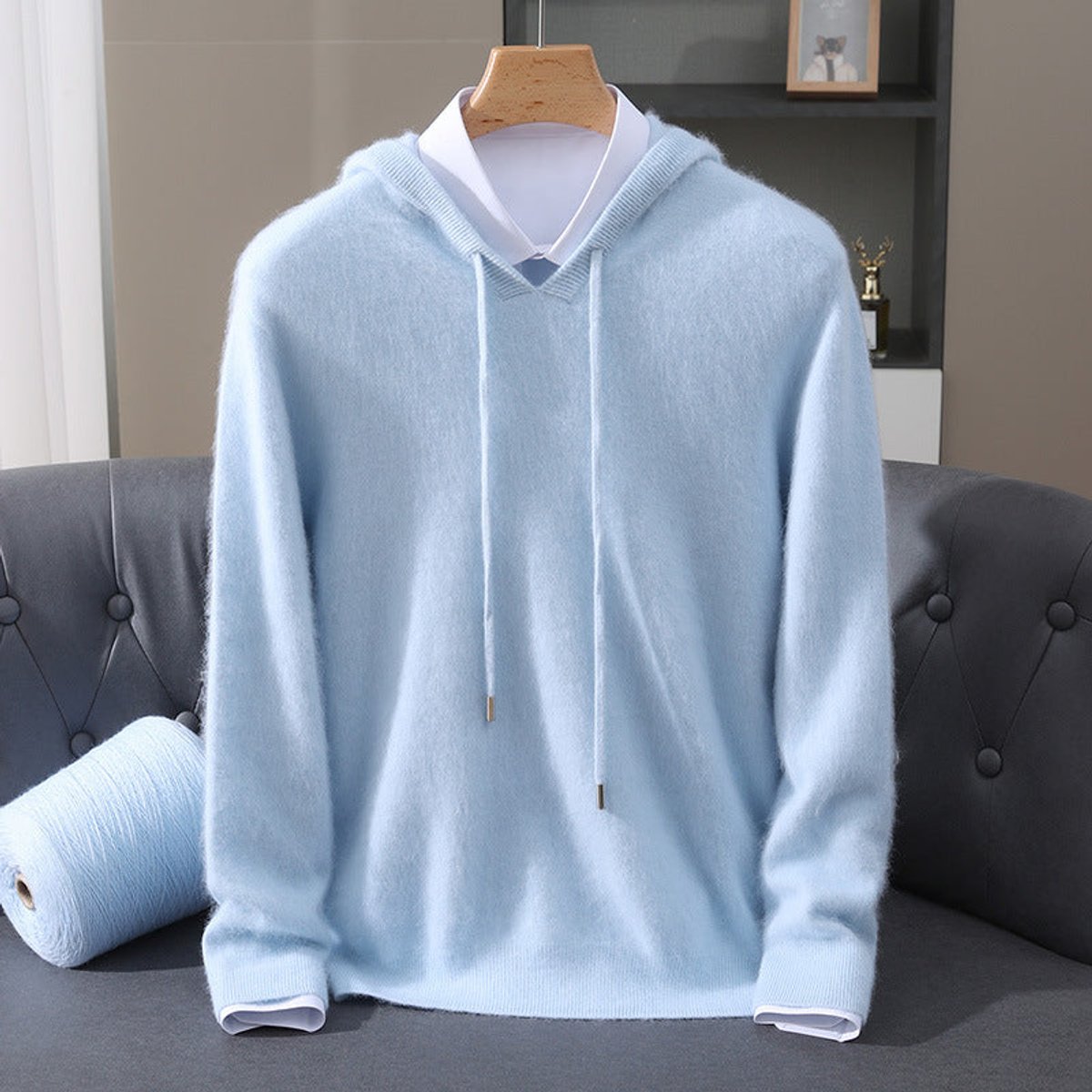 MANSSINO™ | Cashmere Hooded Pullover Sweater Soft Knit Hoodie