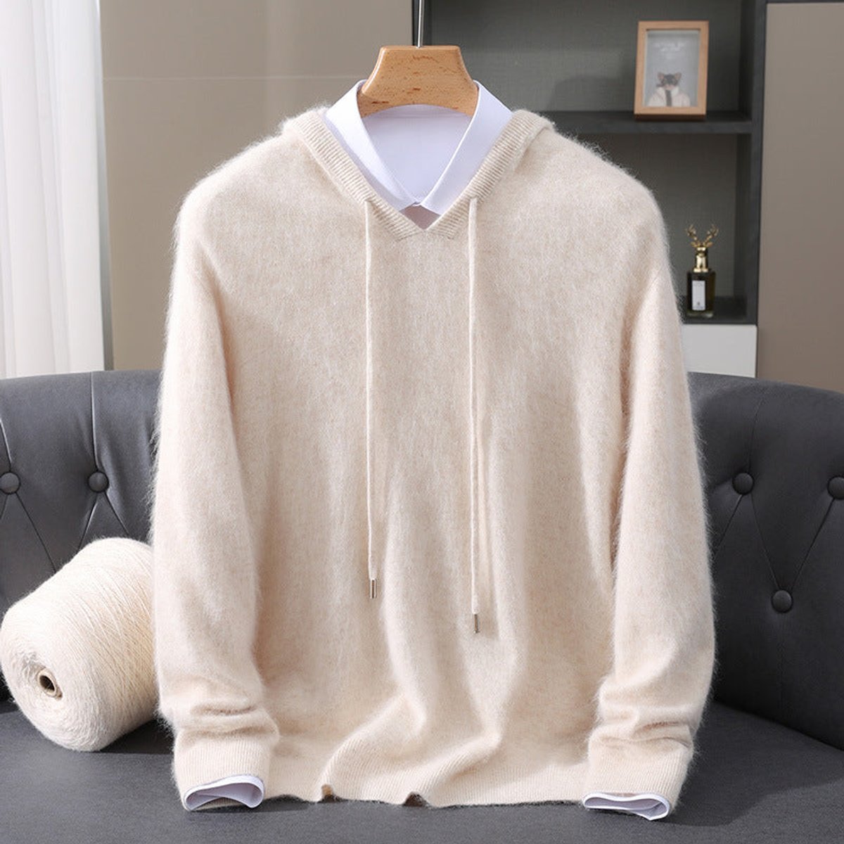 MANSSINO™ | Cashmere Hooded Pullover Sweater Soft Knit Hoodie