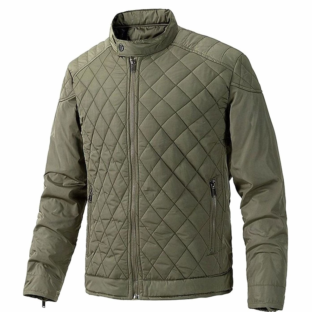 MANSSINO™ | Diamond-Quilted Stand-Collar Full-Zip Jacket