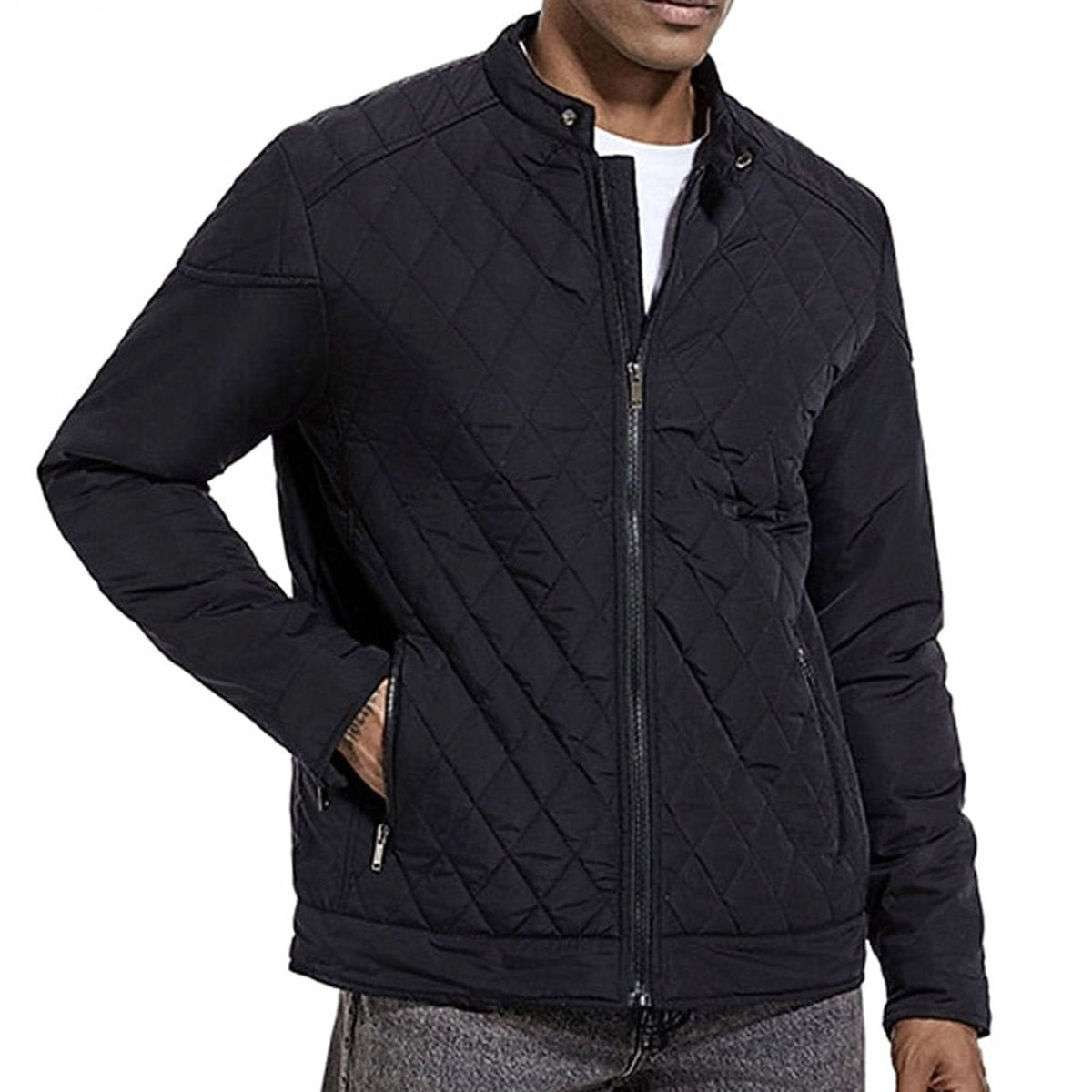 MANSSINO™ | Diamond-Quilted Stand-Collar Full-Zip Jacket