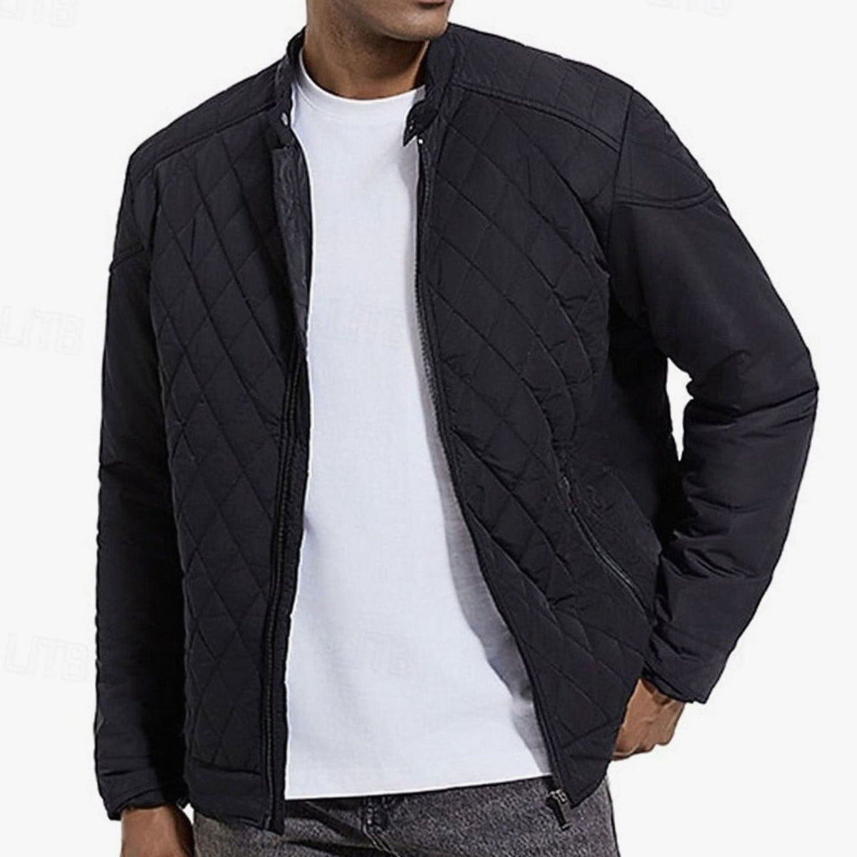 MANSSINO™ | Diamond-Quilted Stand-Collar Full-Zip Jacket