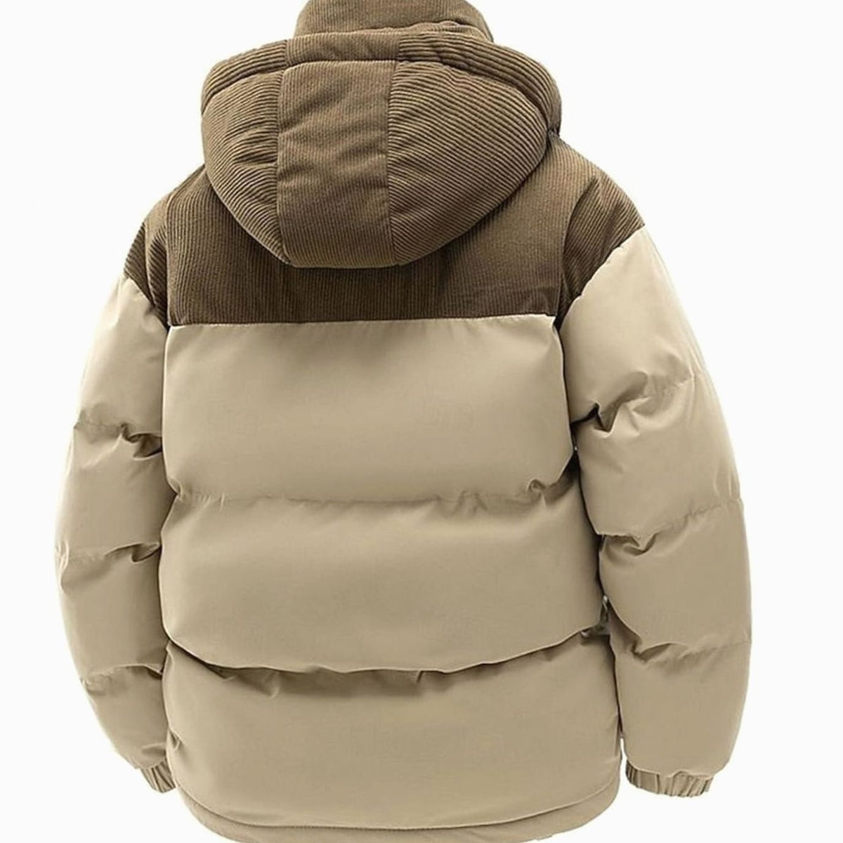 MANSSINO™ | Quilted Hooded Two-Tone Corduroy Puffer Jacket
