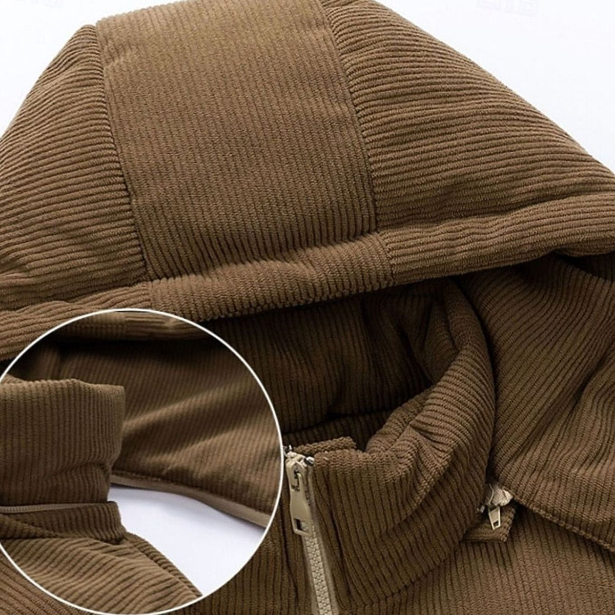 MANSSINO™ | Quilted Hooded Two-Tone Corduroy Puffer Jacket