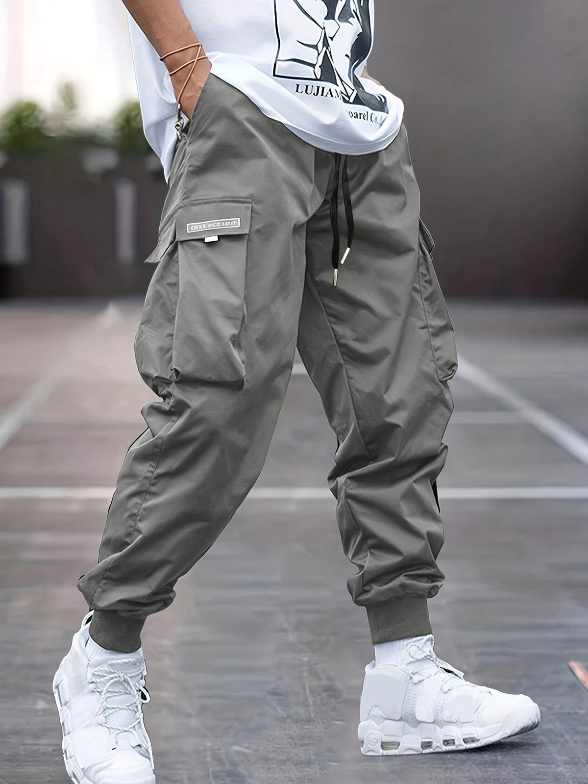 MANSSINO™ | Relaxed-Fit Drawstring Cargo Jogger Pants with Ribbed Ankle Cuffs