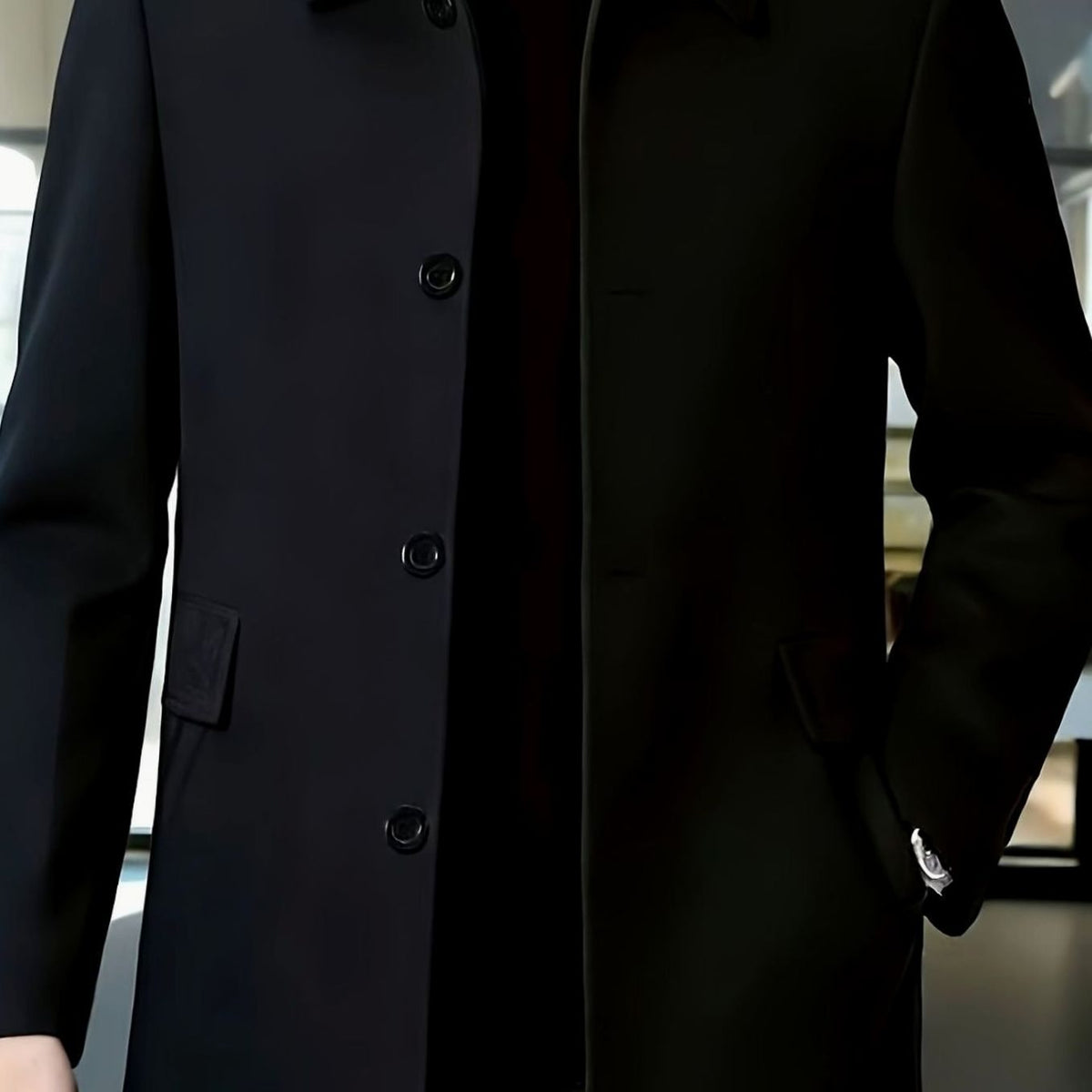 MANSSINO™ | Single-Breasted Wool Overcoat Classic Collar Topcoat