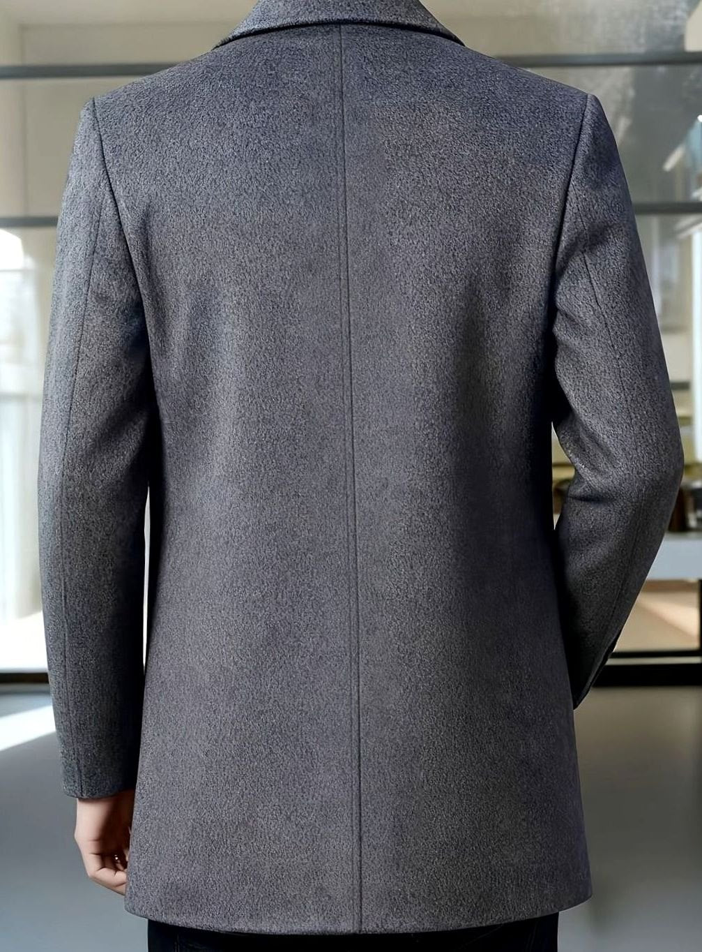 MANSSINO™ | Single-Breasted Wool Overcoat Classic Collar Topcoat
