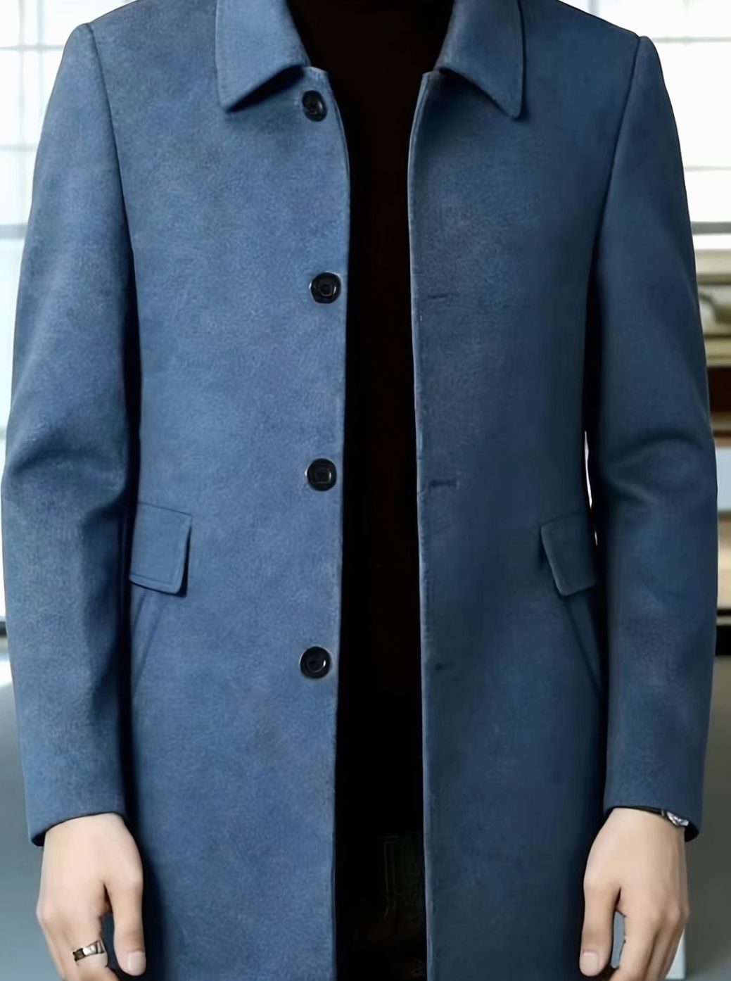 MANSSINO™ | Single-Breasted Wool Overcoat Classic Collar Topcoat