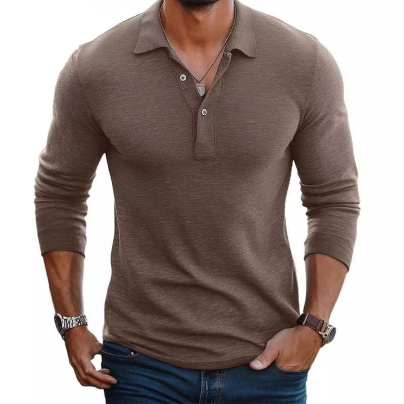 MANSSINO™ | Slim-Fit Satin-Finish Long-Sleeve Polo Shirt