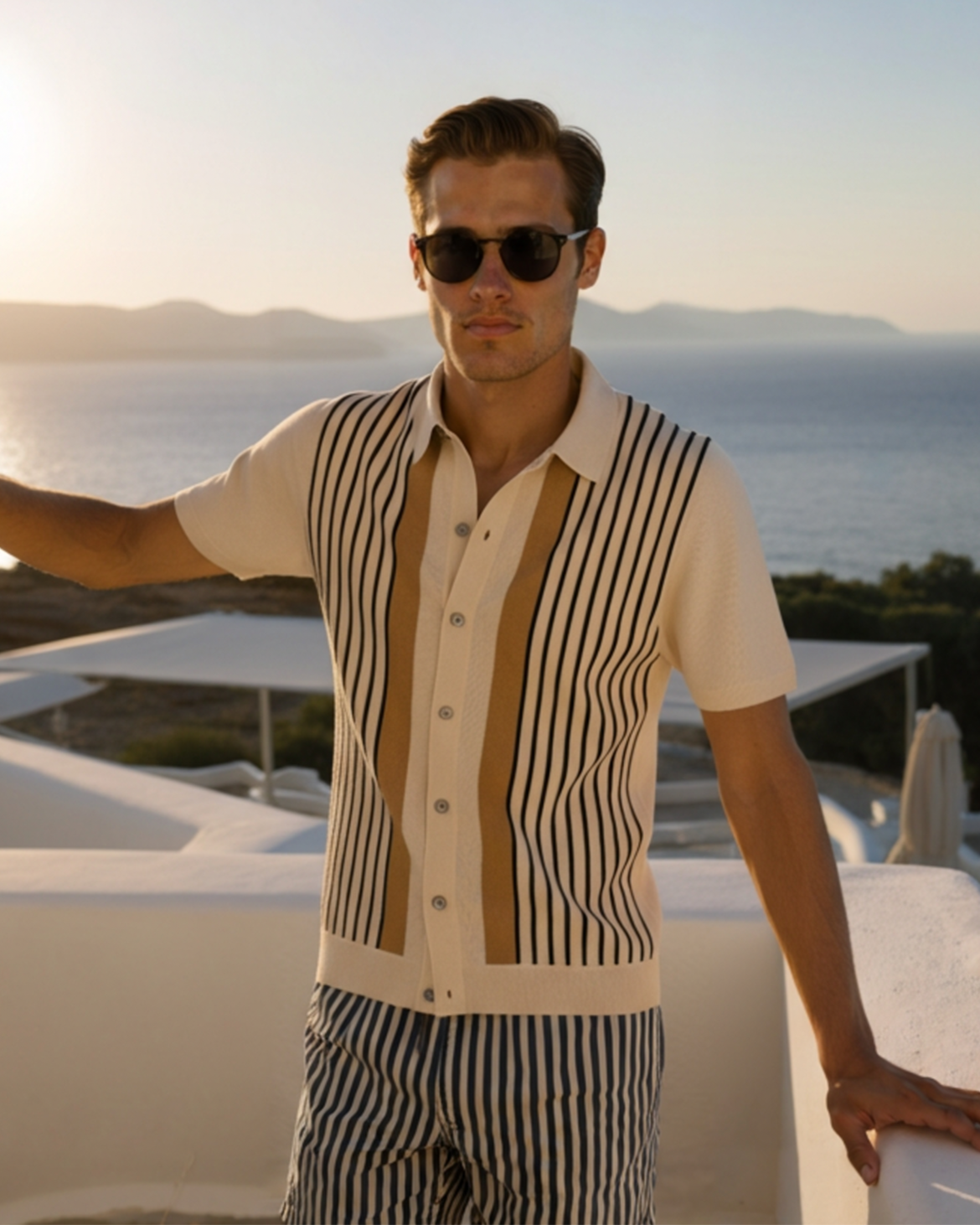 MANSSINO™ | STRIPED KNIT POLO