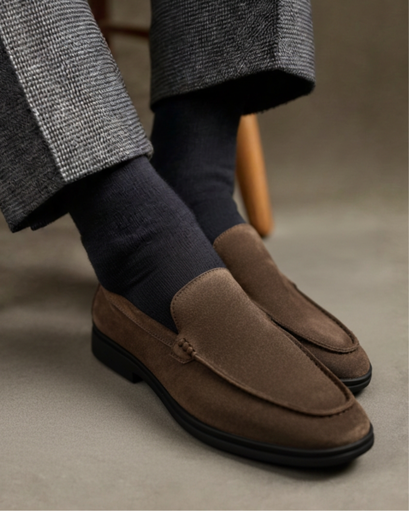 MANSSINO™ | Premium Suede Loafers with Black Sole