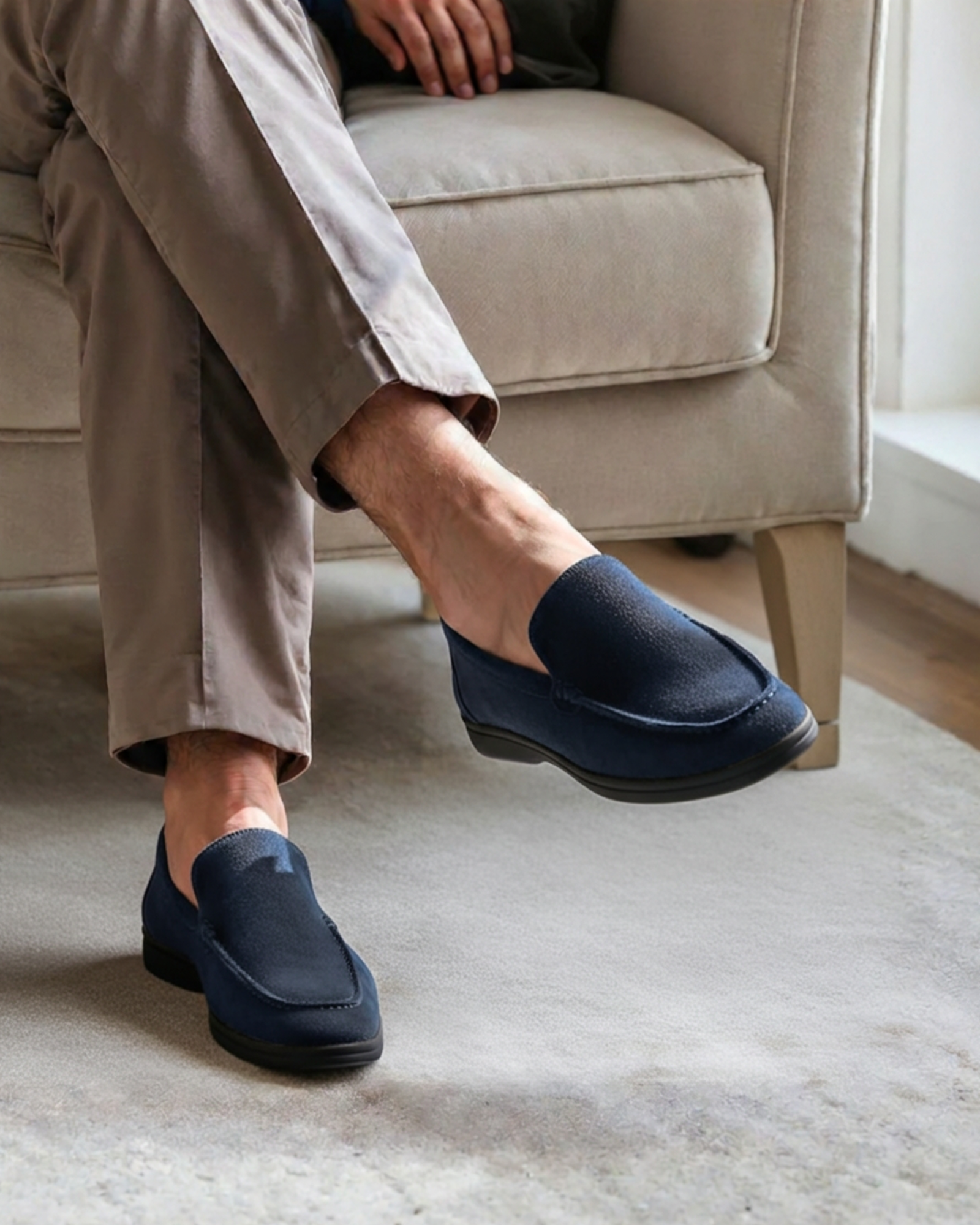 MANSSINO™ | Premium Suede Loafers with Black Sole
