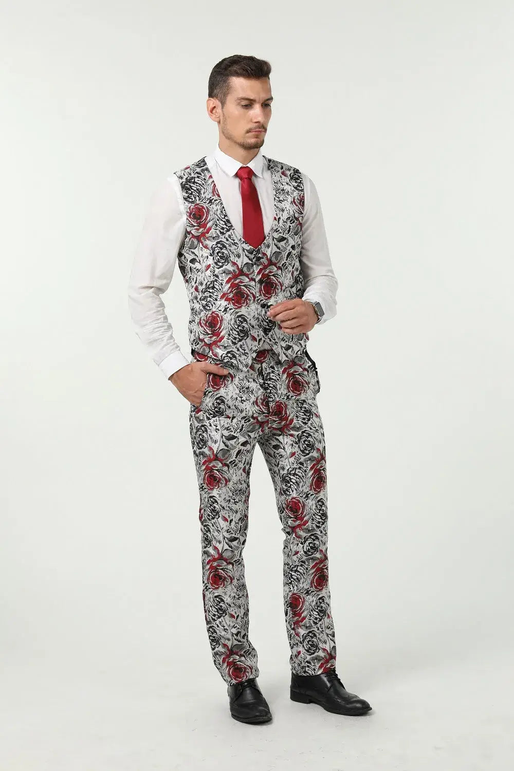 MANSSINO™ | Men's Bold Floral Pattern 3 Piece Suit