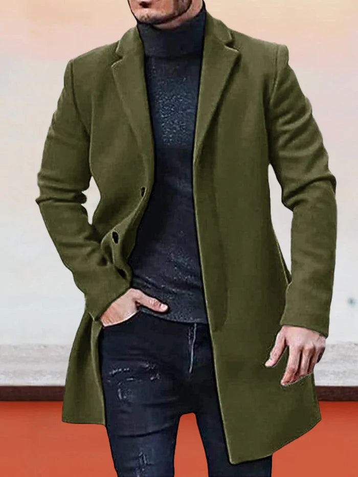 MANSSINO™ | Men’s Classic Single-Breasted Solid-Color Buckle Jacket