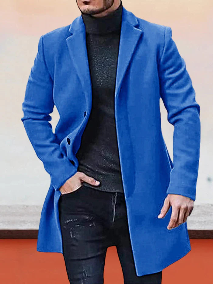 MANSSINO™ | Men’s Classic Single-Breasted Solid-Color Buckle Jacket