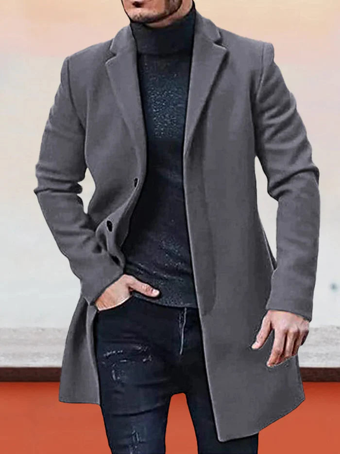 MANSSINO™ | Men’s Classic Single-Breasted Solid-Color Buckle Jacket