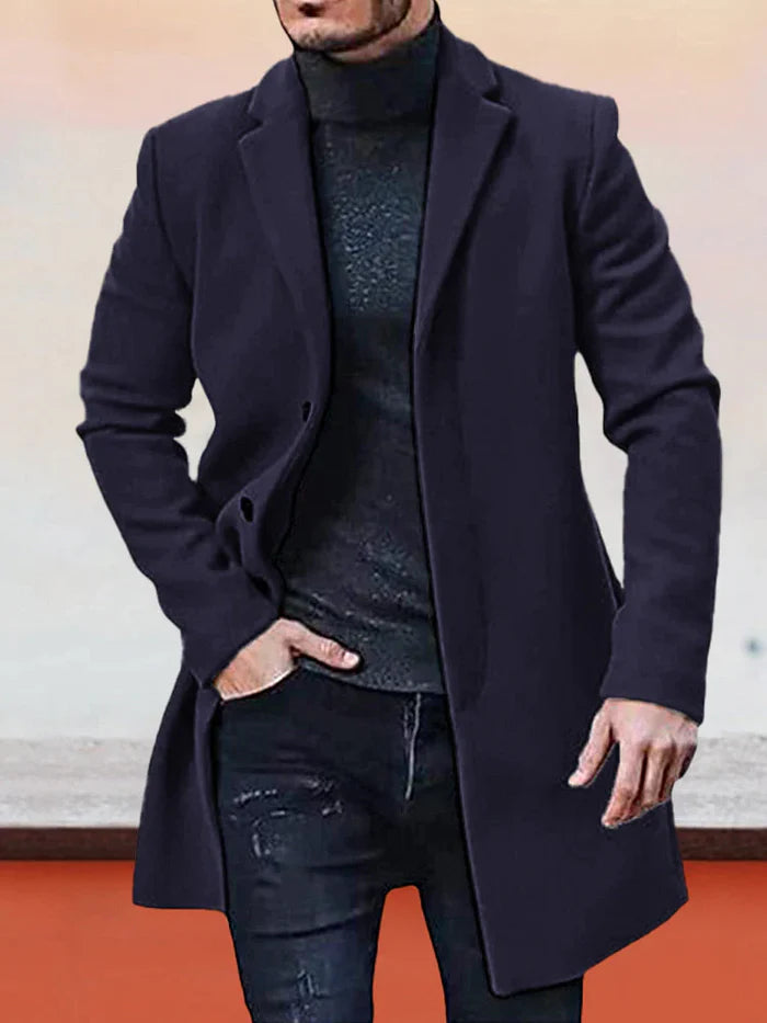 MANSSINO™ | Men’s Classic Single-Breasted Solid-Color Buckle Jacket