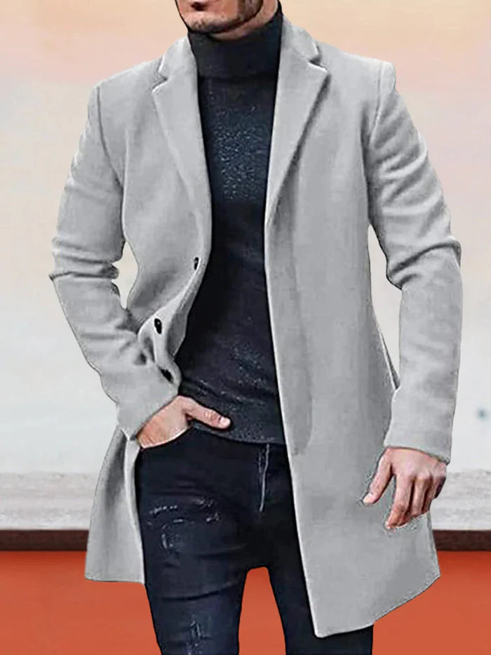 MANSSINO™ | Men’s Classic Single-Breasted Solid-Color Buckle Jacket