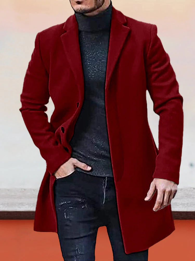 MANSSINO™ | Men’s Classic Single-Breasted Solid-Color Buckle Jacket
