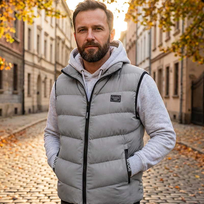 MANSSINO™ | Men's quilted vest with stand-up collar