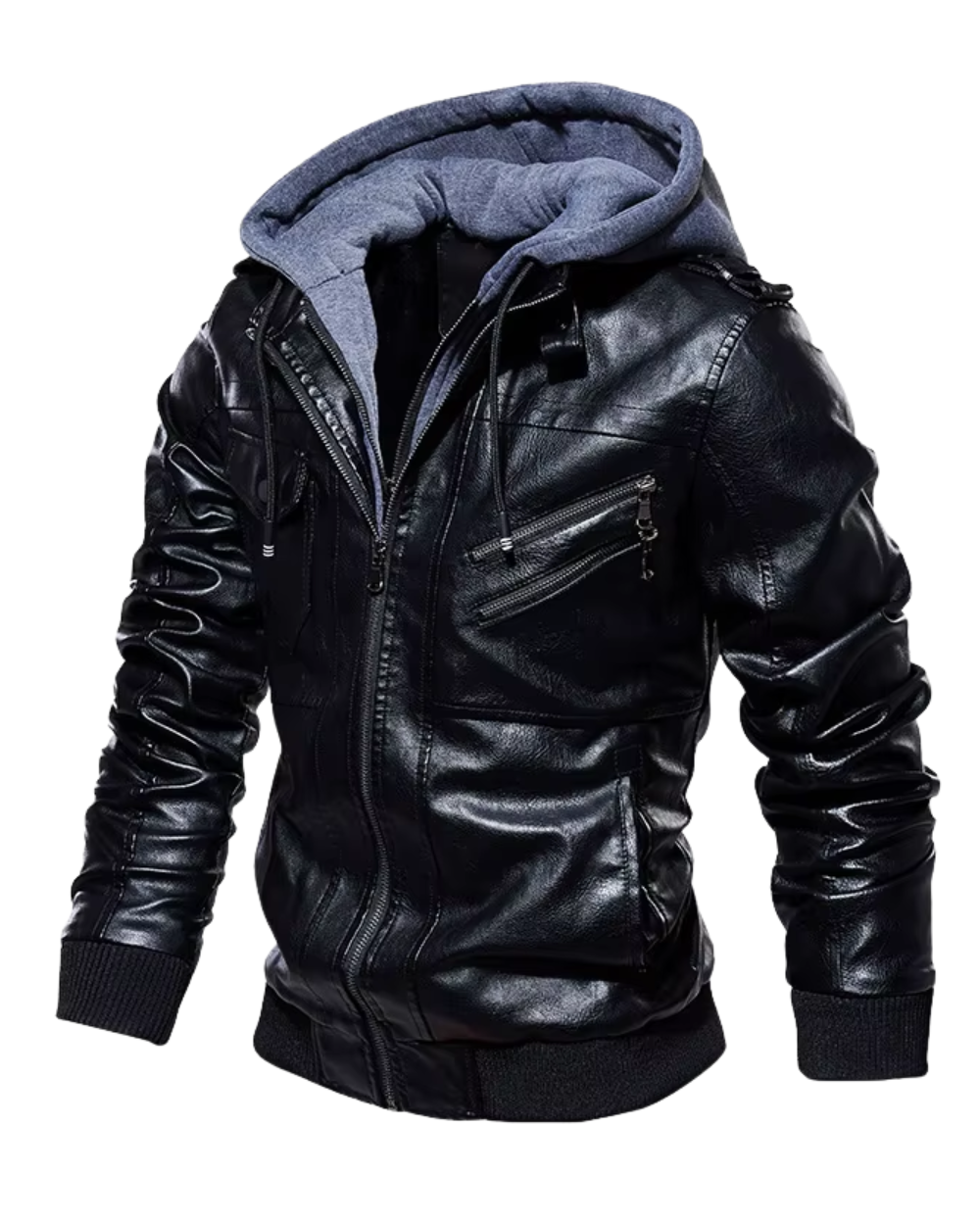 MANSSINO™ | Hooded Leather Jacket