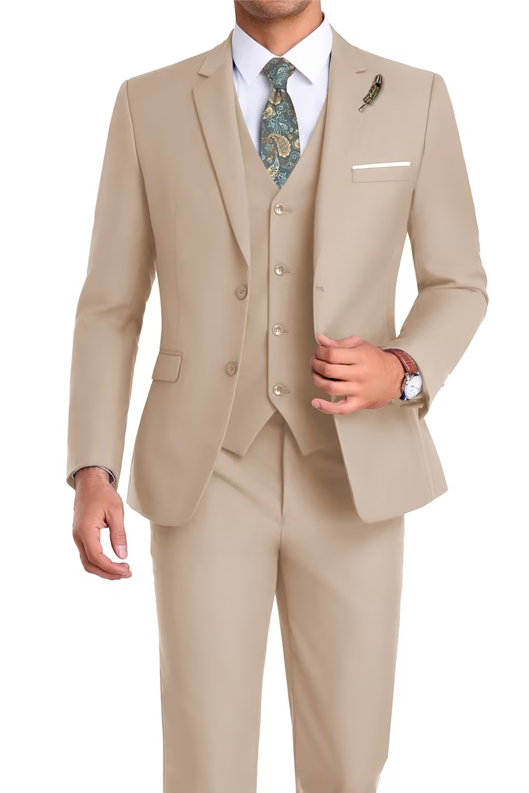 MANSSINO™ | Men's Business Prom Tuxedo, 2-Button, 3-Piece Suit