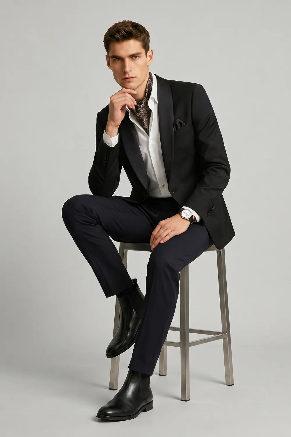 MANSSINO™ | Men's Black Single Breasted Tuxedo