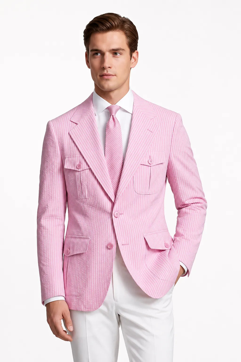MANSSINO™ | Men's Modern Seersucker 2-Piece Suit