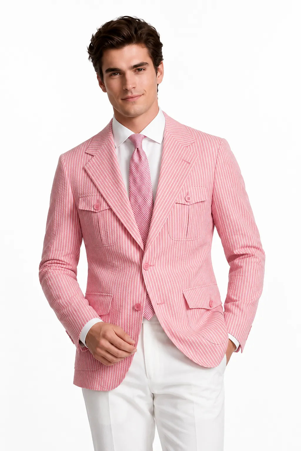 MANSSINO™ | Men's Modern Seersucker 2-Piece Suit