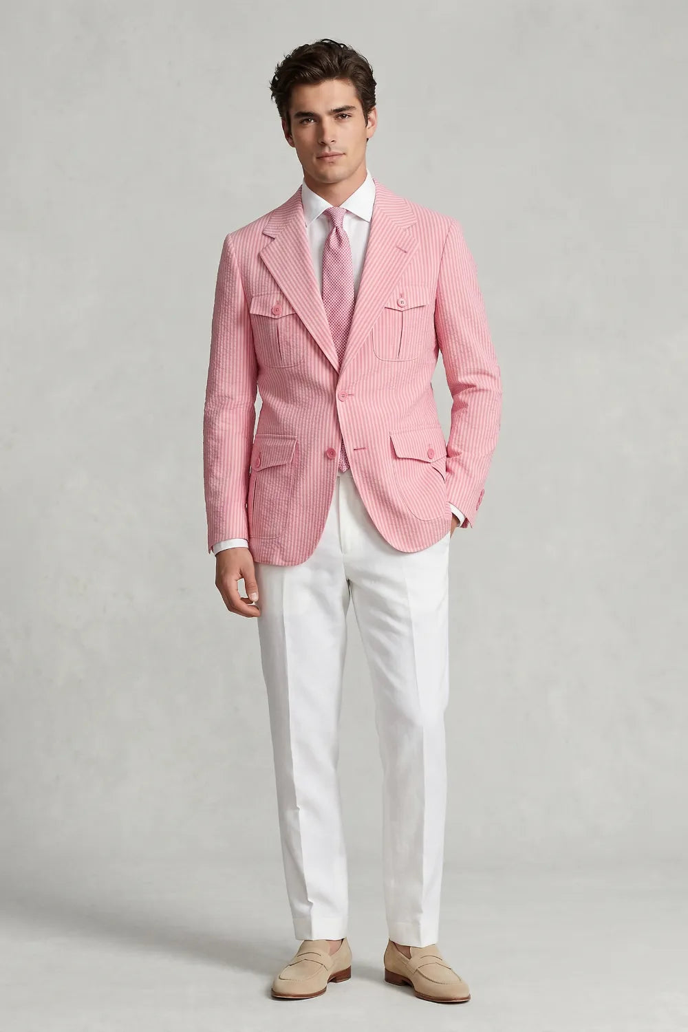 MANSSINO™ | Men's Modern Seersucker 2-Piece Suit