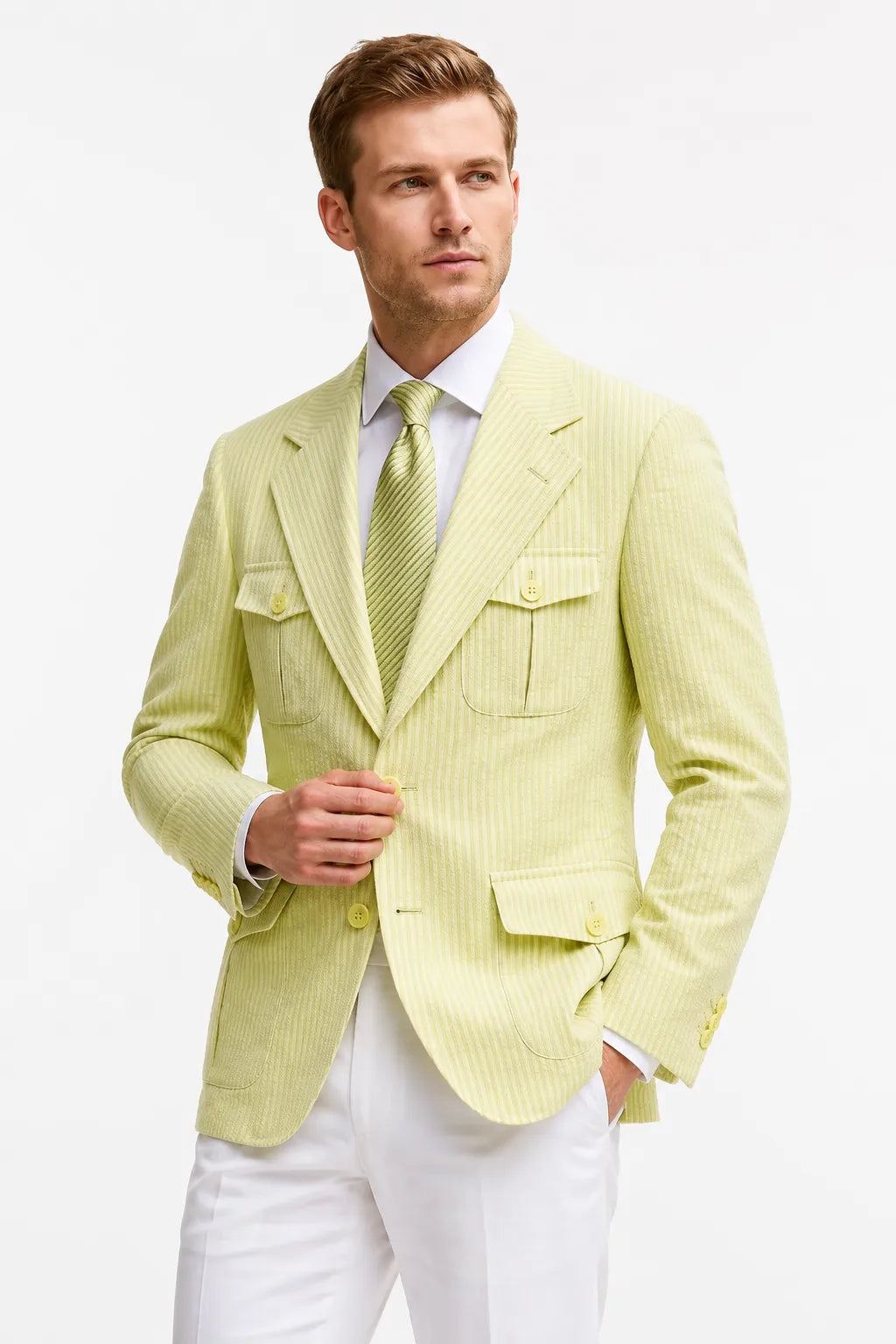 MANSSINO™ | Men's Modern Seersucker 2-Piece Suit